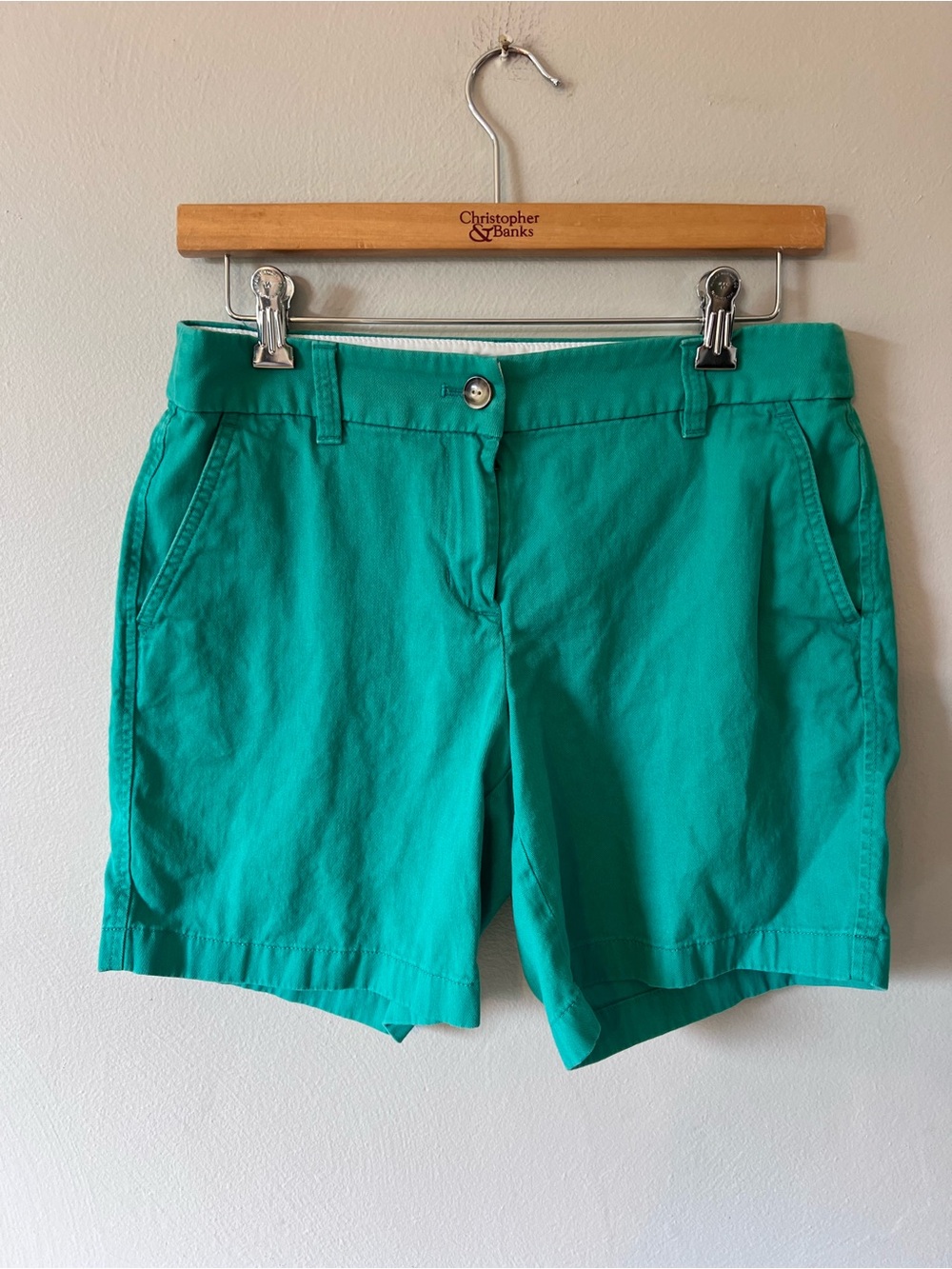 J. Crew Green Cotton Bermuda Shorts